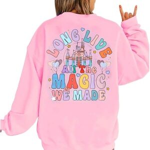 Disney Pink Graphic Sweatshirt Women’s Medium